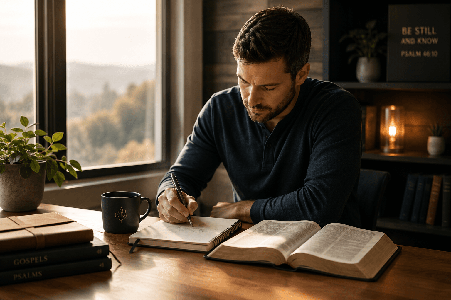 Man studying Scripture